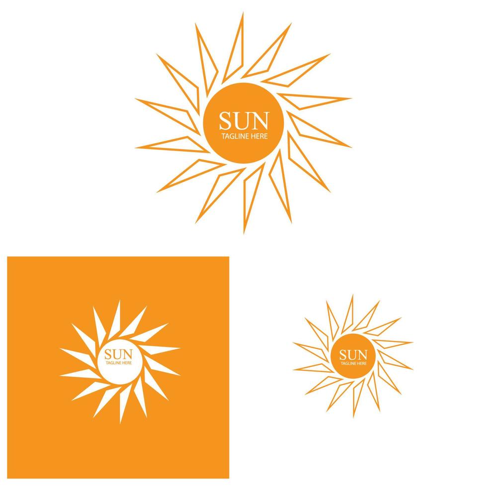 modelo de logotipo de ícone de ilustração vetorial de sol vetor