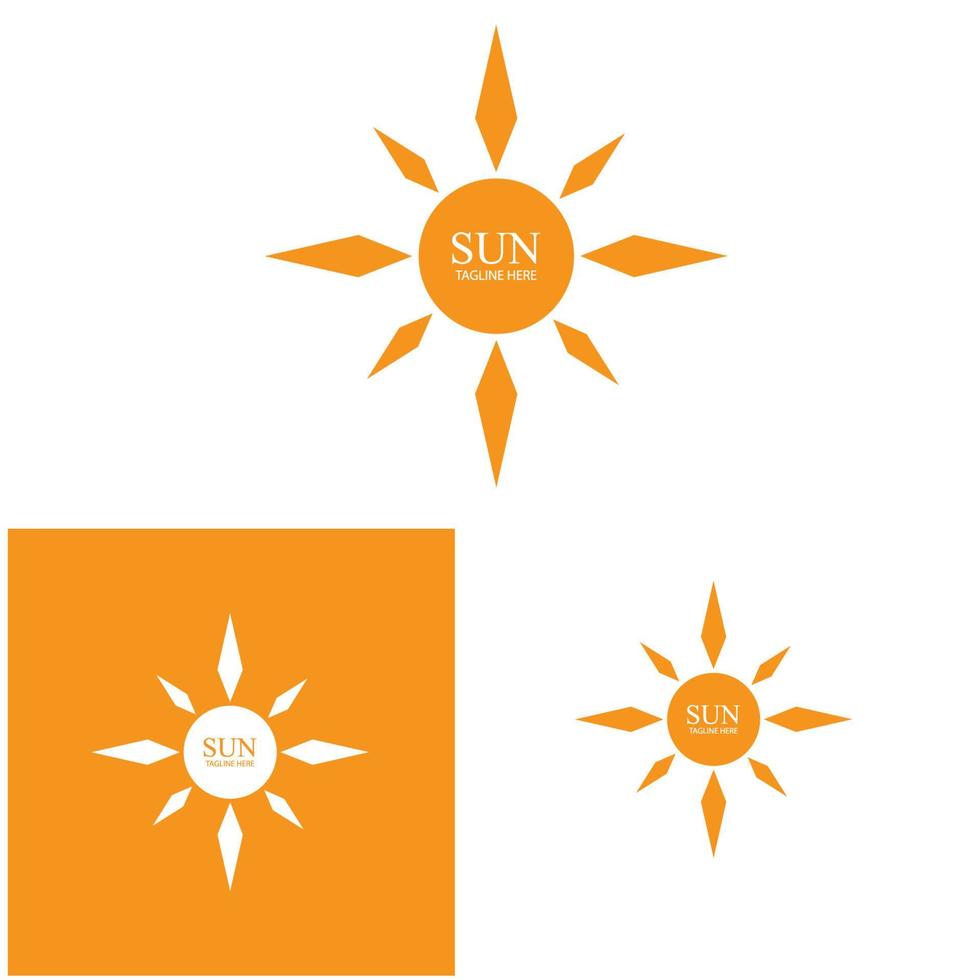 modelo de logotipo de ícone de ilustração vetorial de sol vetor