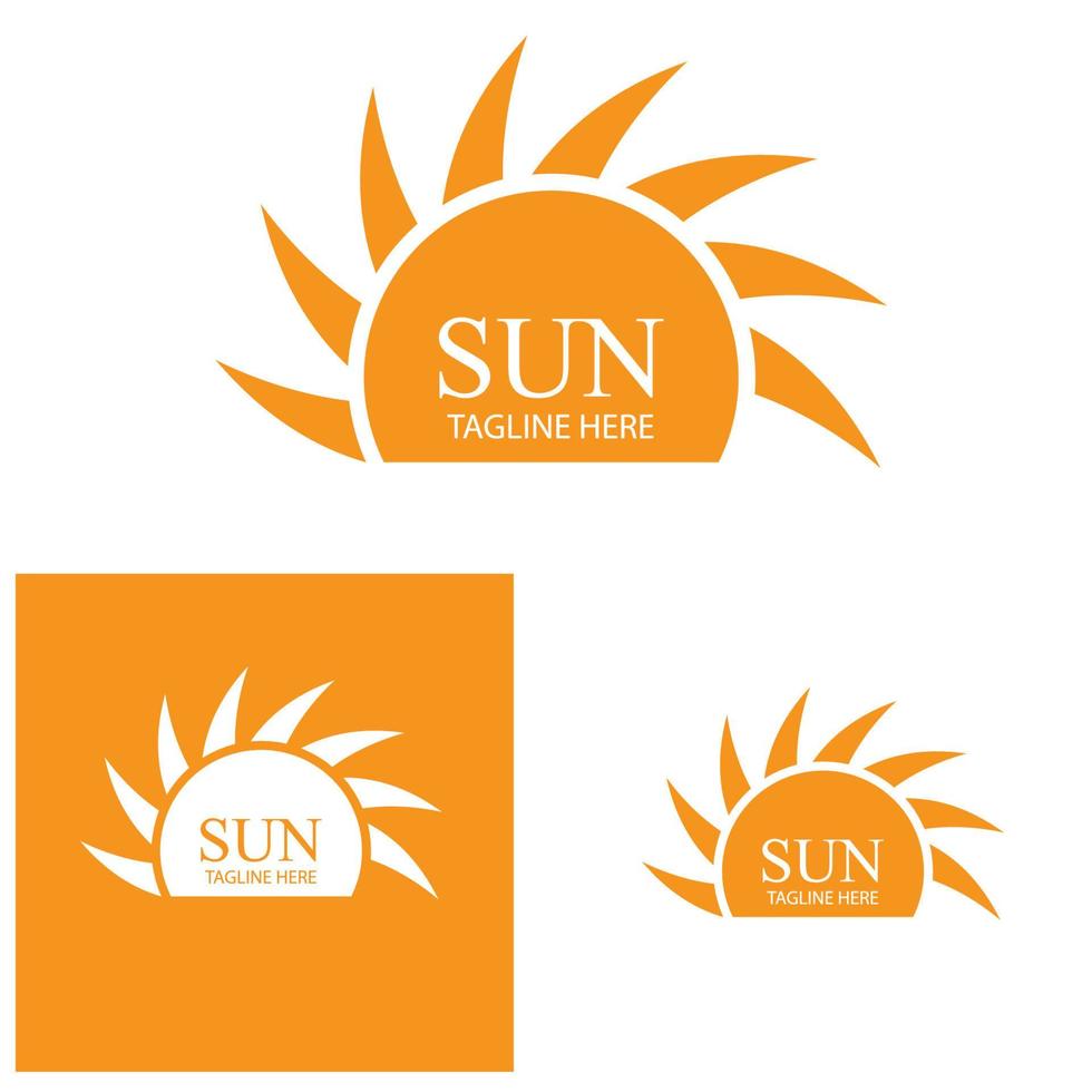 modelo de logotipo de ícone de ilustração vetorial de sol vetor