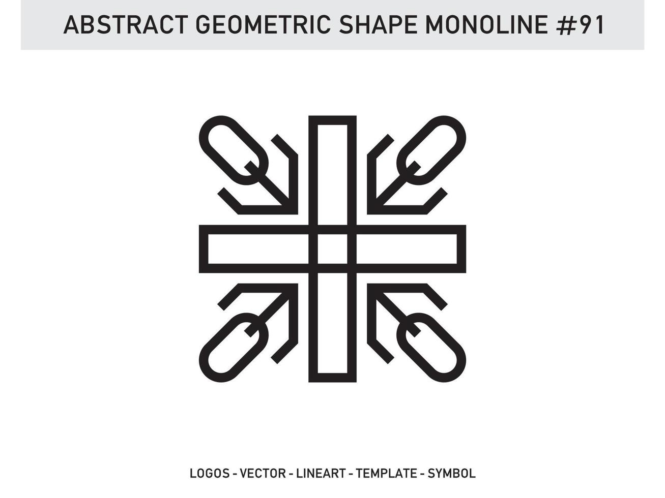 forma de linha geométrica lineart design de vetor abstrato monoline grátis