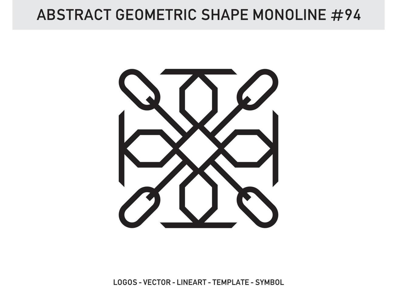 forma de linha geométrica lineart design de vetor abstrato monoline grátis
