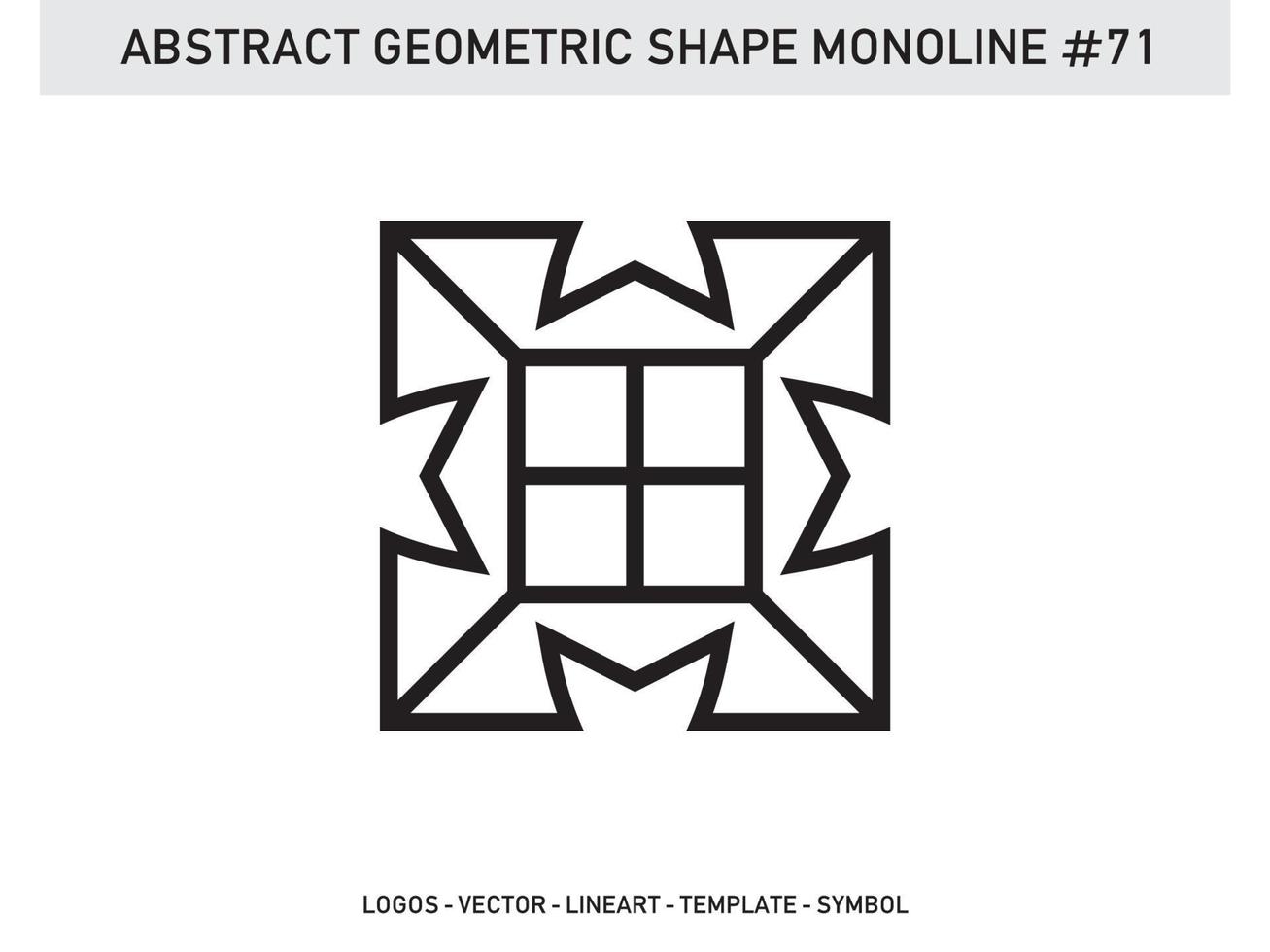 abstrata geométrica monoline lineart forma de vetor de linha livre