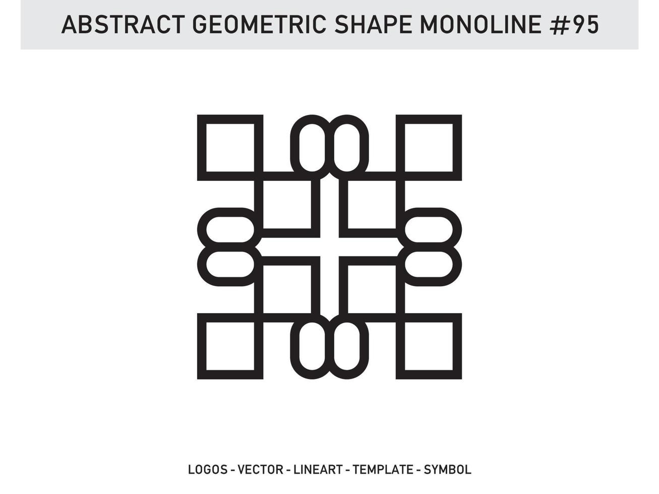 forma de linha geométrica lineart design de vetor abstrato monoline grátis