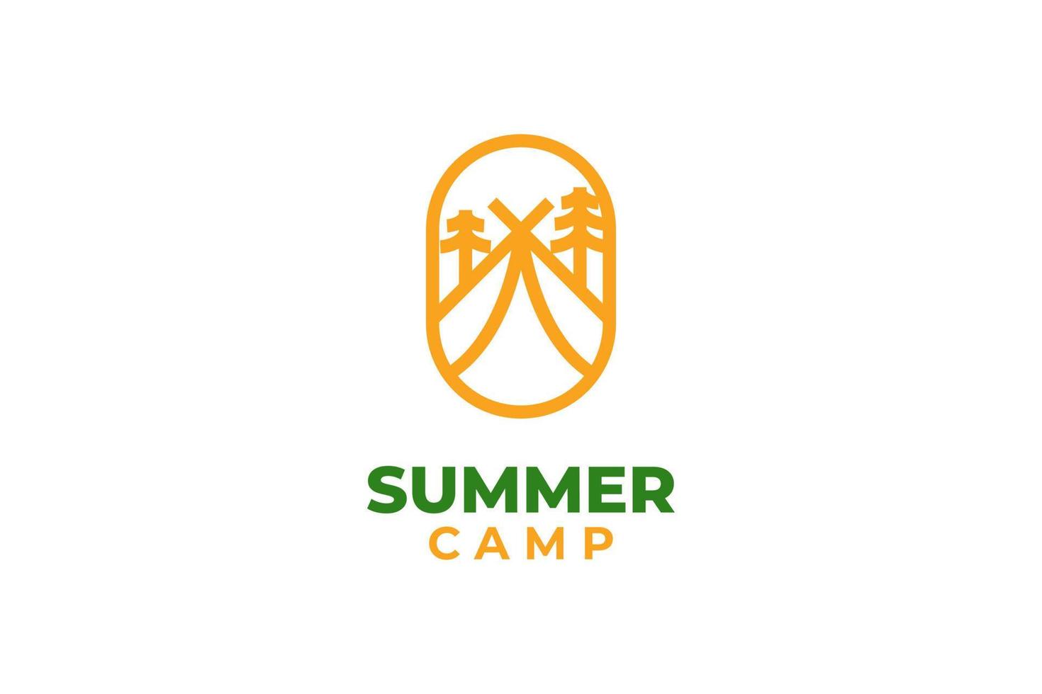 vetor de design de logotipo de acampamento de verão