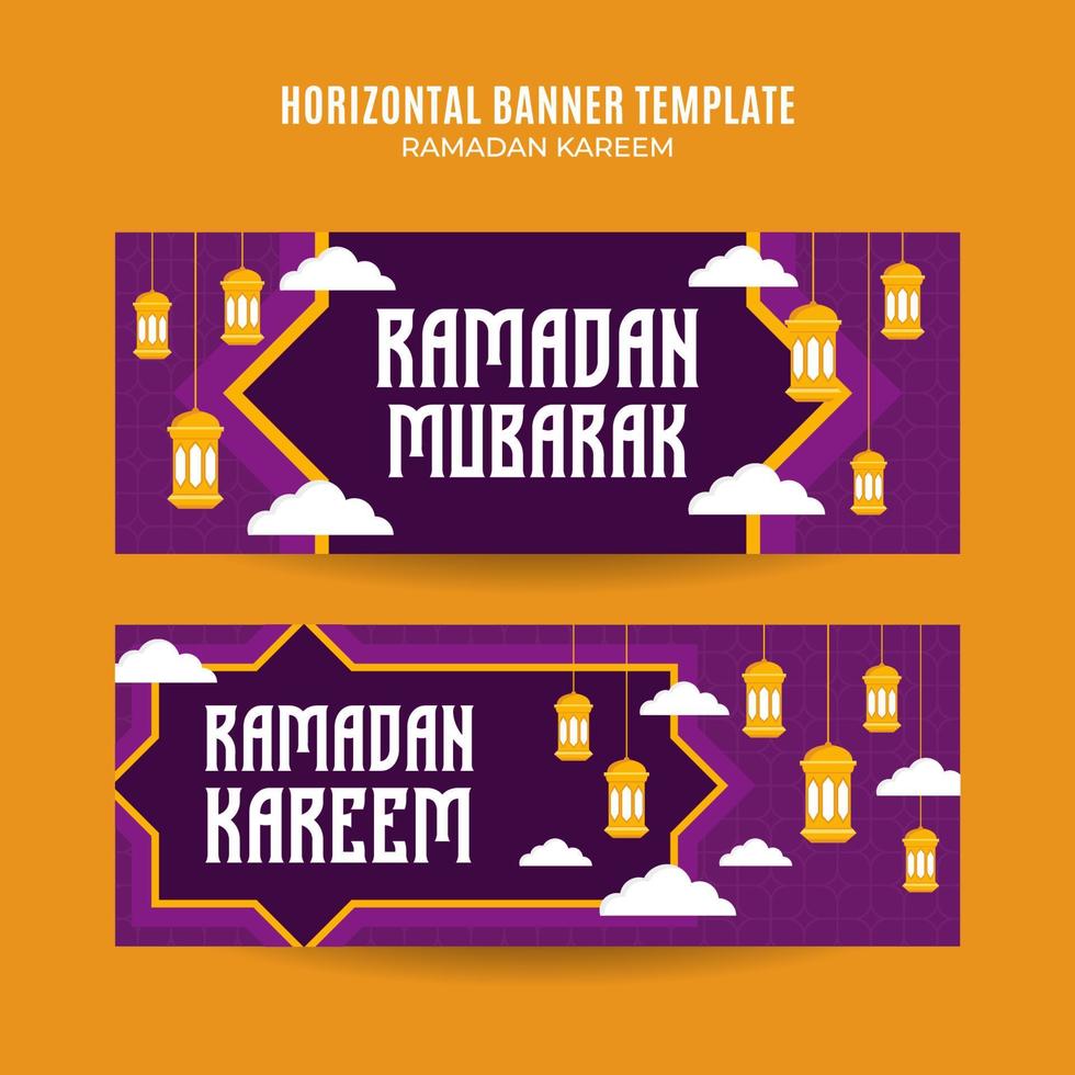 área de espaço e plano de fundo do banner horizontal da web do ramadan kareem vetor