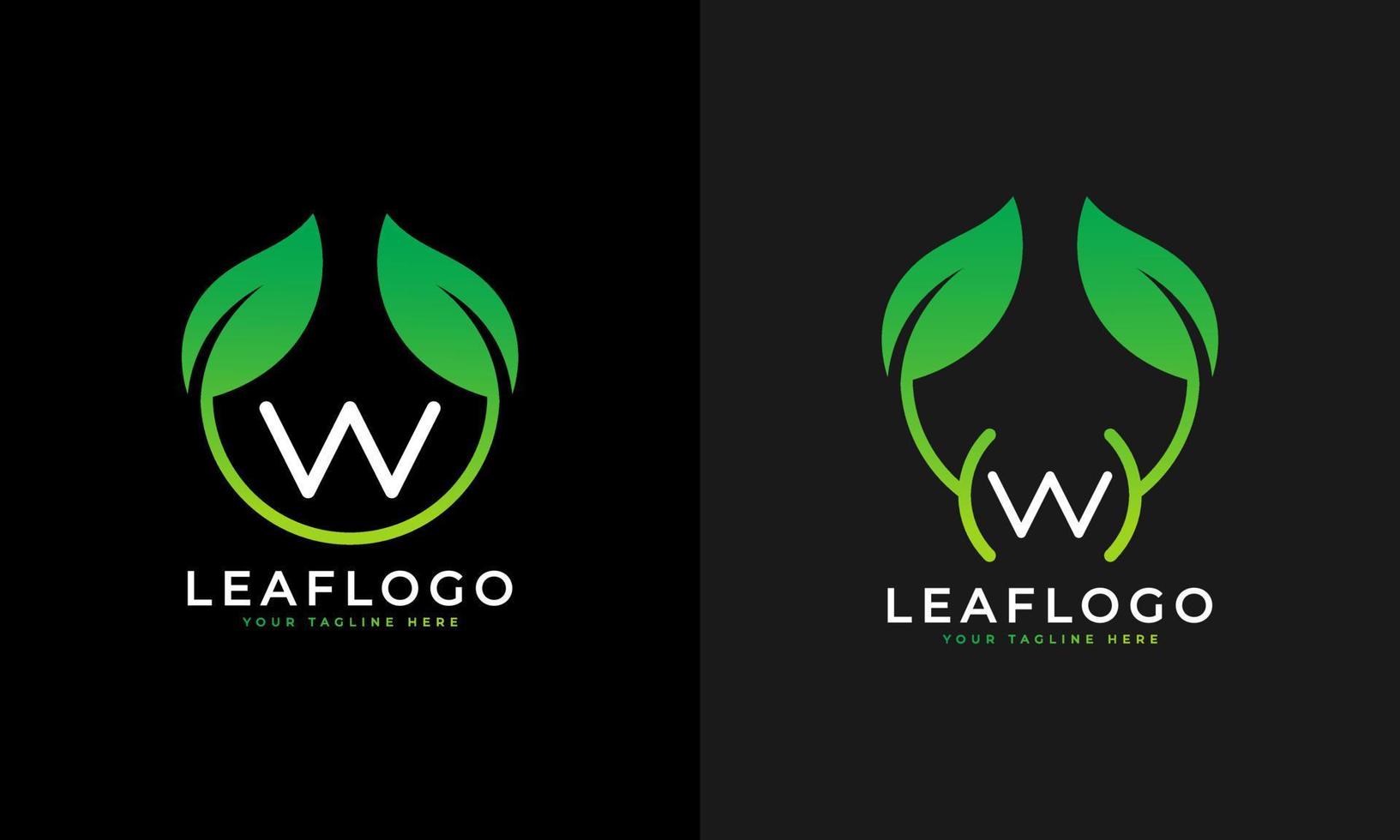 design de logotipo de letra w de folha verde de natureza. logotipo do monograma. ícone do alfabeto de folhas verdes. utilizável para negócios, ciência, saúde, médicos e natureza logos.flat elemento de modelo de design de logotipo de vetor. eps10 vetor