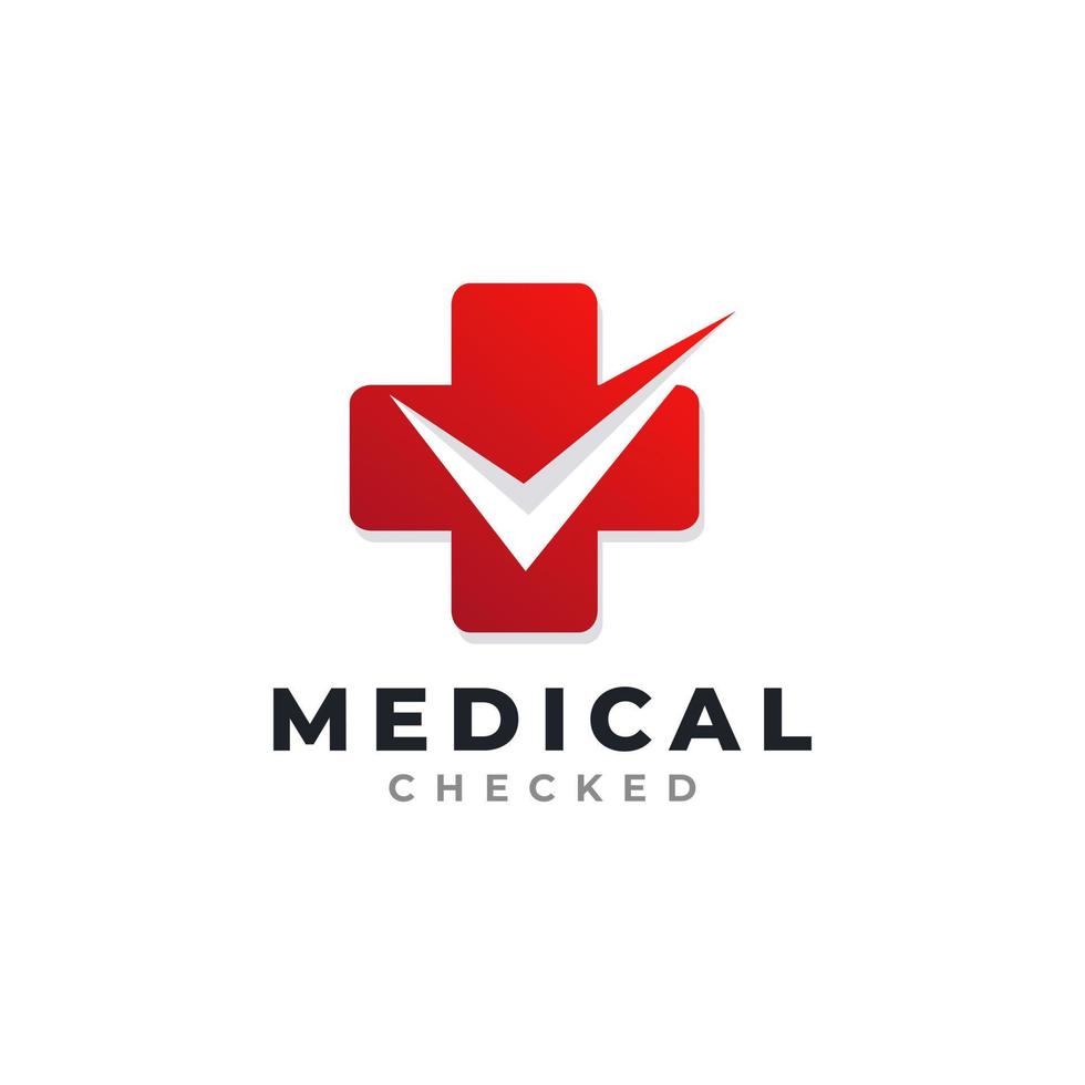 elemento de modelo de design de logotipo de cheque médico vetor