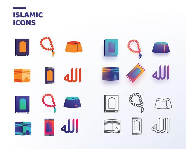 Pacote de vetores de ícones islâmicos