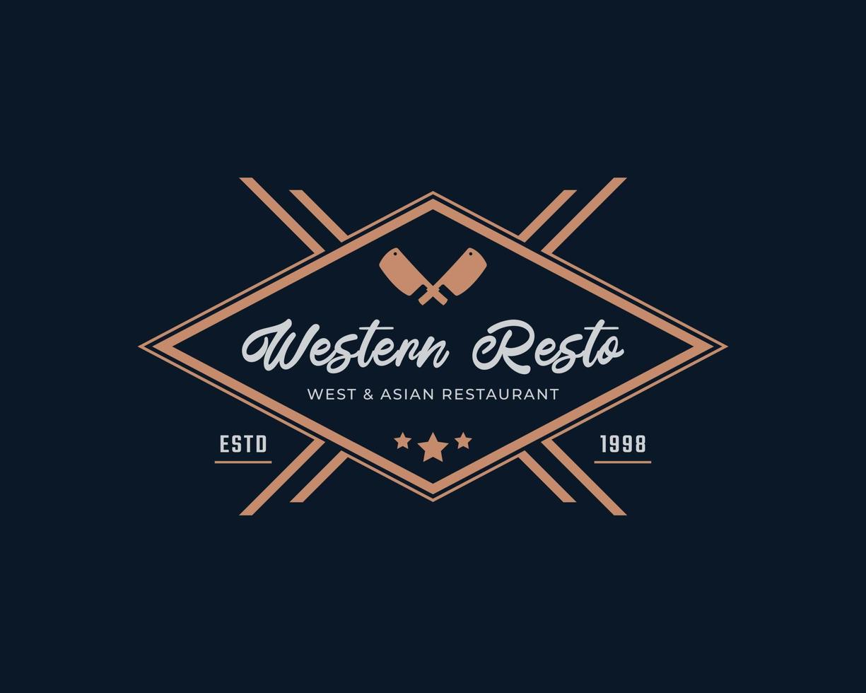distintivo de rótulo retro vintage clássico para inspiração de design de logotipo de restaurante e café vetor