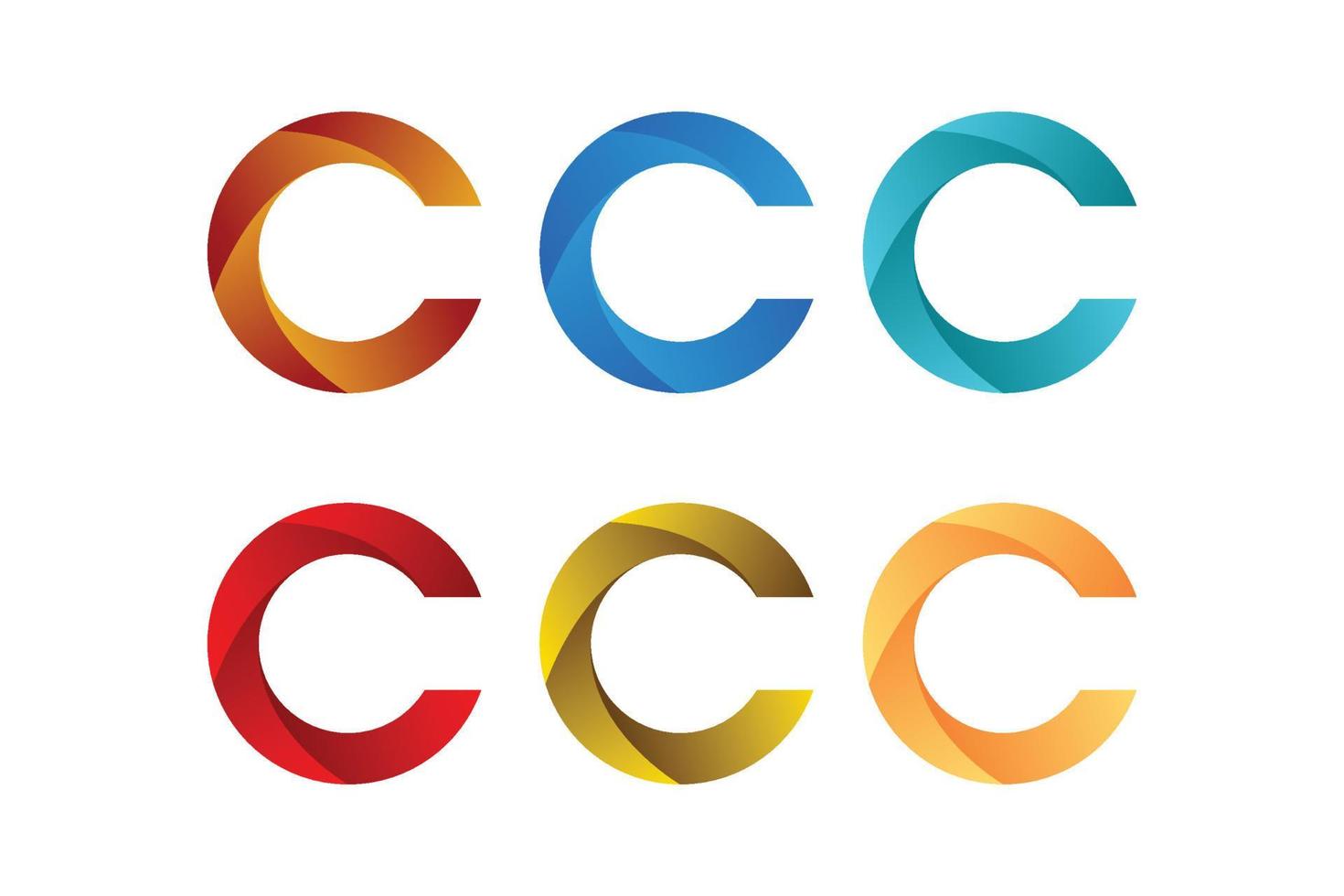 conjunto de logotipo da letra c vetor