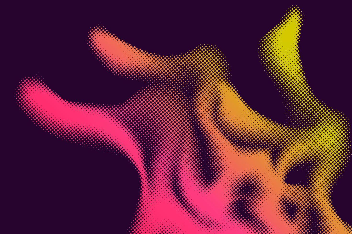 efeito de fumaça de meio-tom vetorial. fundo abstrato vibrante. cores e texturas de estilo retrô dos anos 80. vetor