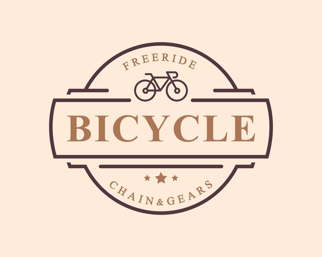 emblema retrô vintage para reparação de bicicletas e símbolo de design de emblema de loja de serviços vetor