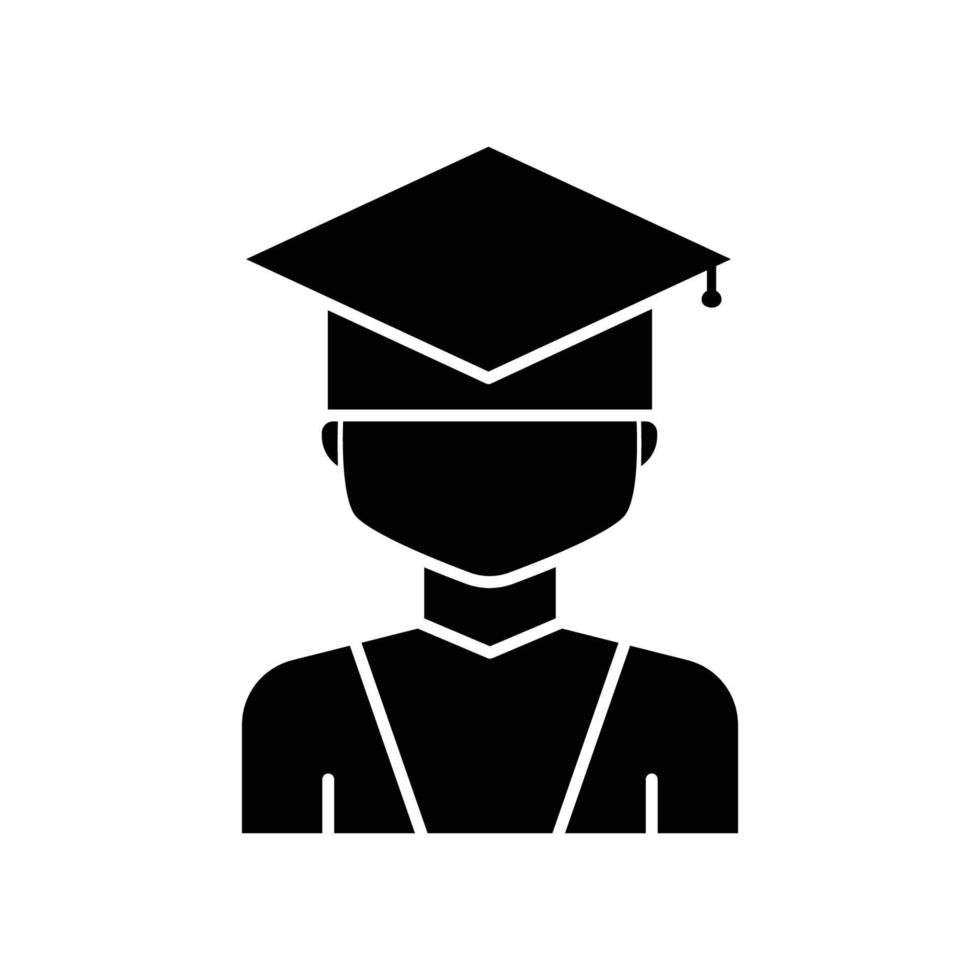 ícone de estudante. estilo de glifo. silhueta. apropriado para o símbolo de educação. design simples editável. vetor de modelo de design
