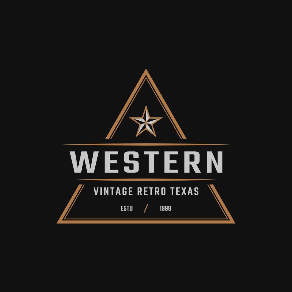 distintivo de rótulo retrô vintage clássico para inspiração de design de logotipo de país ocidental texas vetor