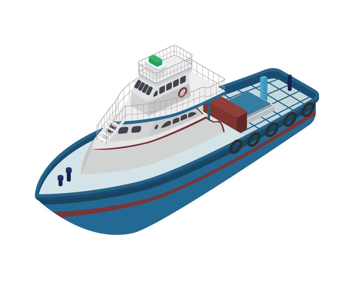 ilustração de barco de pesca vetor