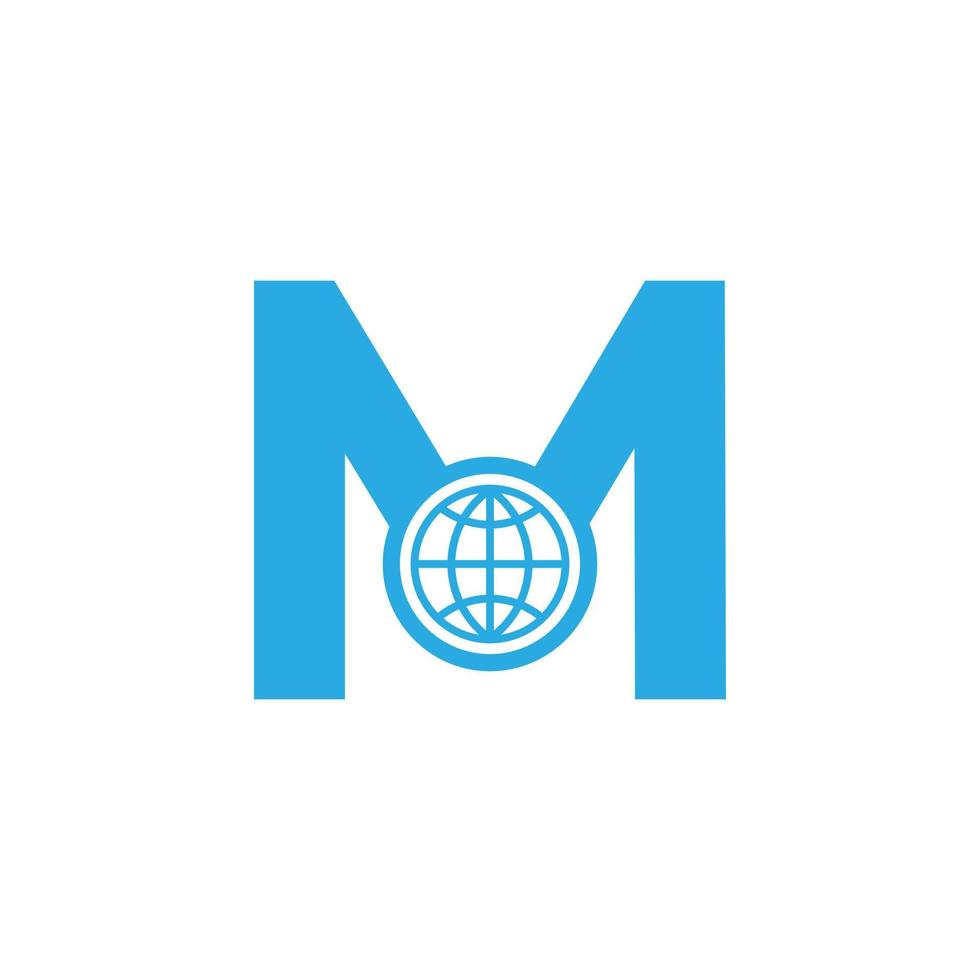 elemento de modelo de design de logotipo de globo letra inicial m. vetor eps10