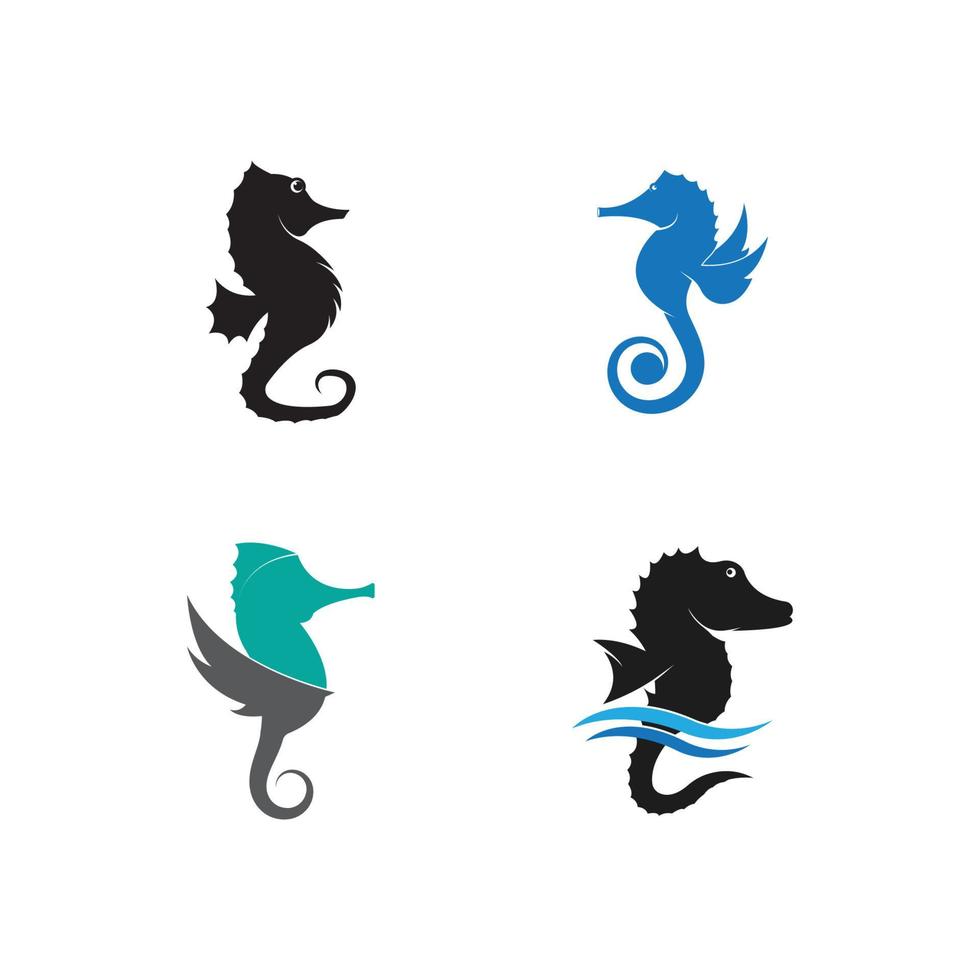 vetor de logotipo de ilustração de cavalo marinho