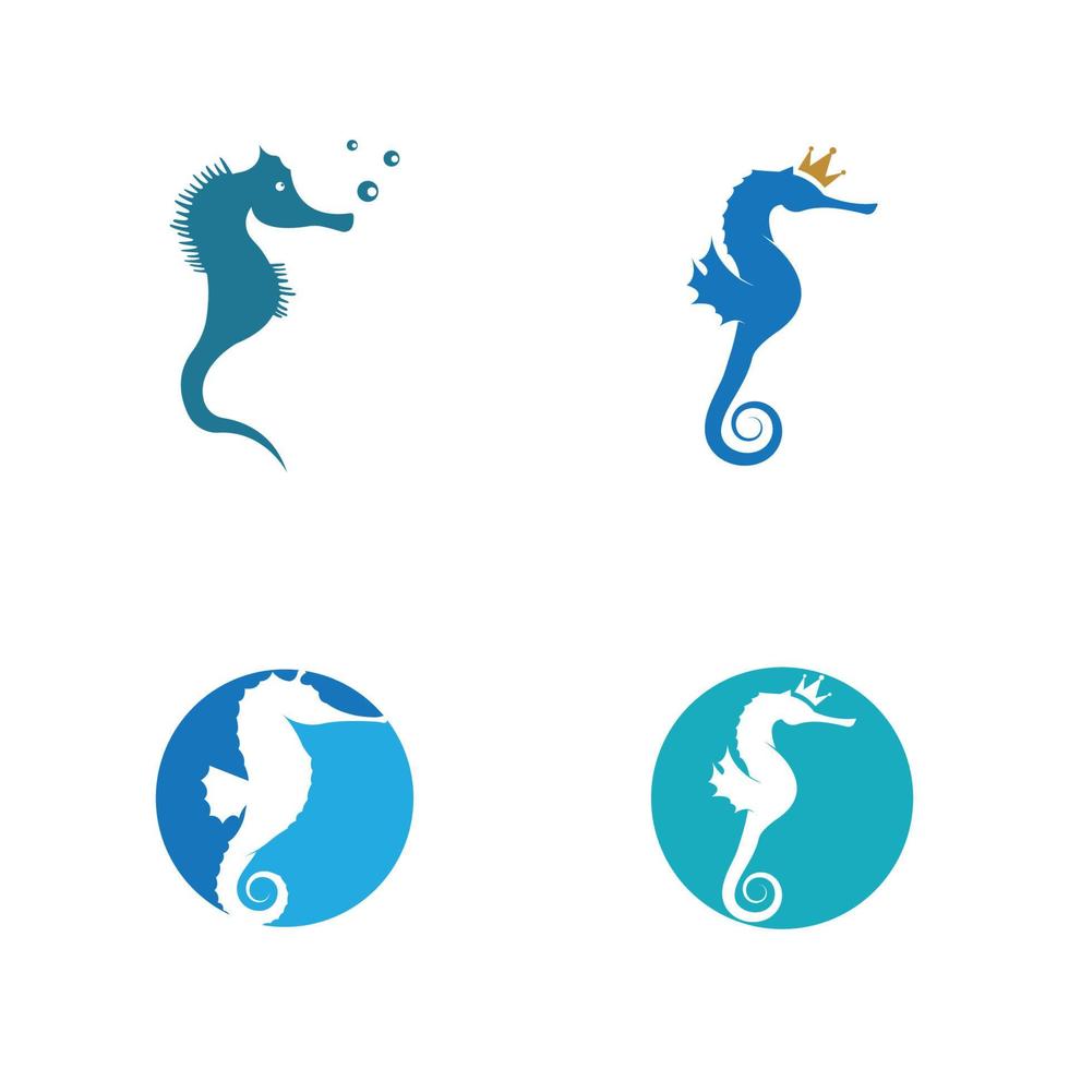 vetor de logotipo de ilustração de cavalo marinho