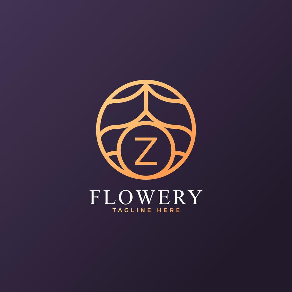 elemento de modelo de design de logotipo de letra inicial z flor. vetor eps10