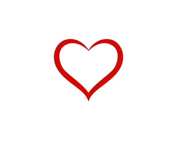 Amo o logotipo do coração e o vetor de símbolo