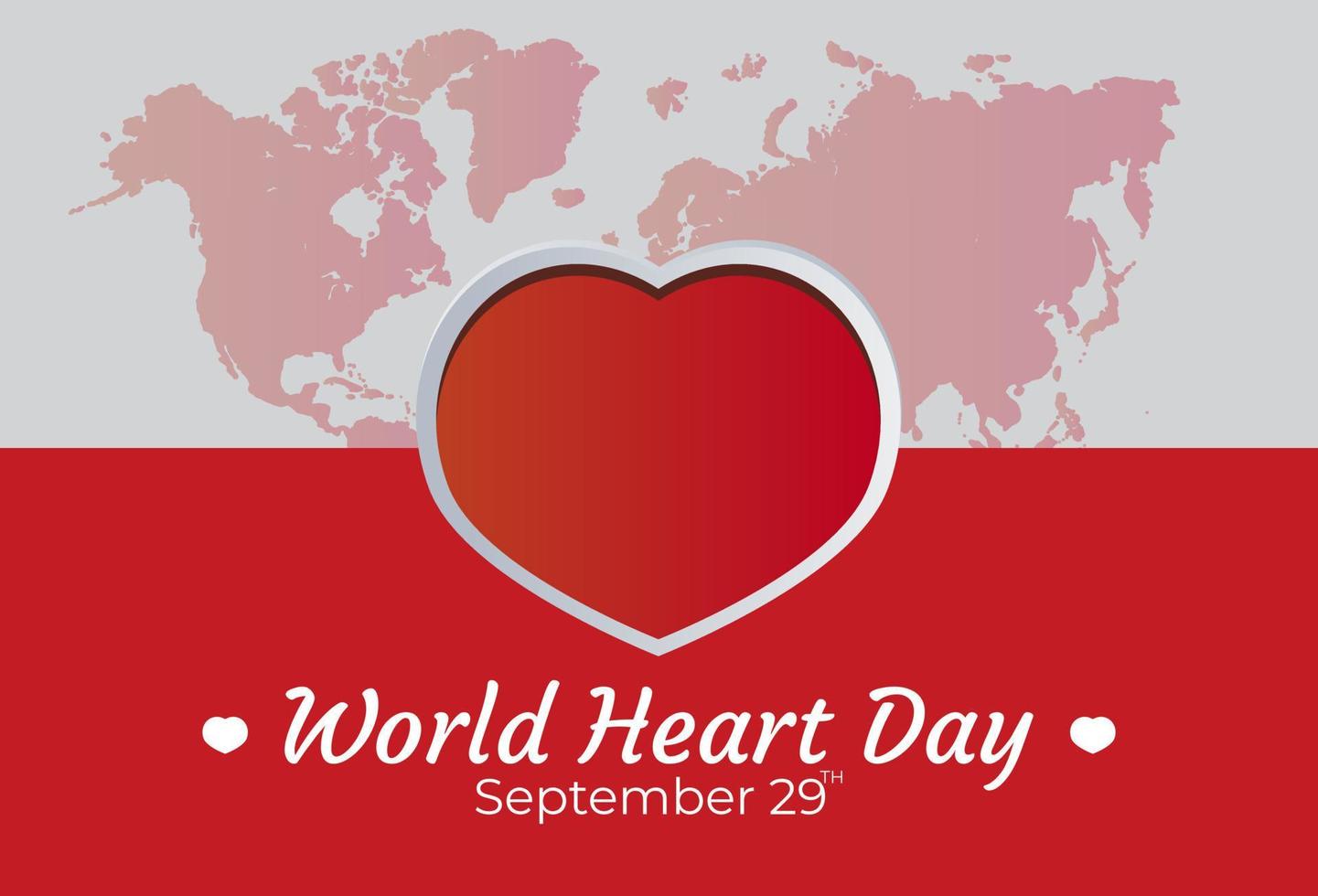 ilustração de design plano de modelos do dia mundial do coração, design adequado para cartazes, planos de fundo, cartões de felicitações, tema do dia mundial do coração vetor