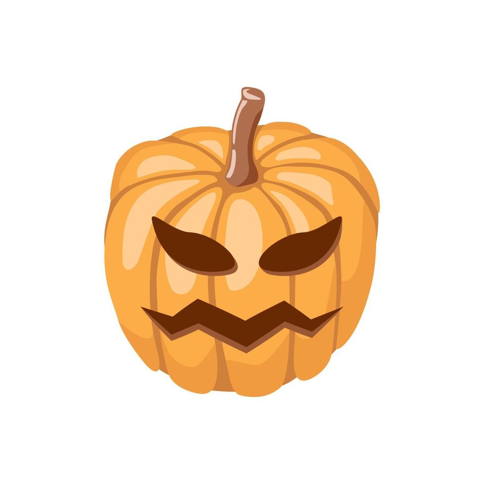 ícone de abóbora de halloween abóbora laranja sorrir seu projeto ilustração vetorial de férias de halloween. estampa de outono. vetor
