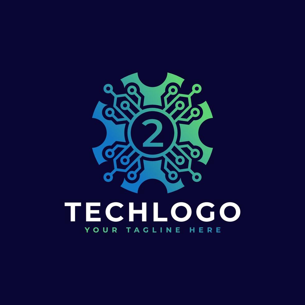 elemento de modelo de design de logotipo de tecnologia número 2. vetor