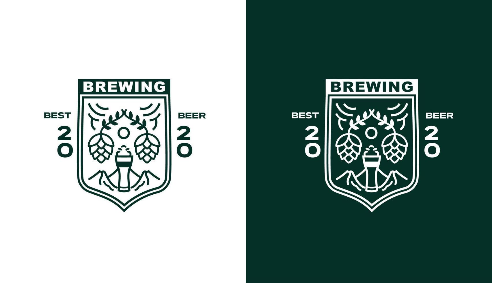 vetor linha de cerveja de cervejaria simples minimalista, logotipo vintage perfeito para bar e bebida