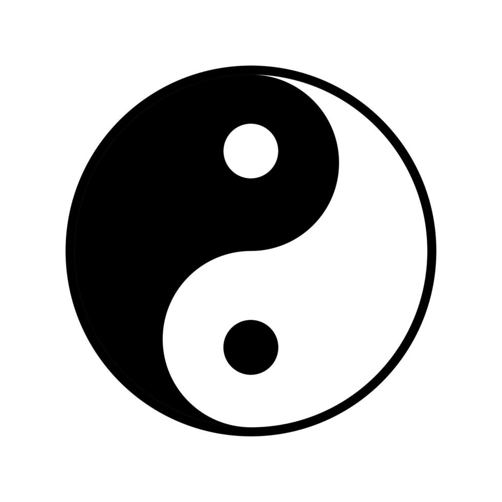ícone yin e yang em moderno estilo plano isolado no fundo. símbolo de página de ícone yin e yang para o design do seu site logotipo do ícone yin e yang, vetor