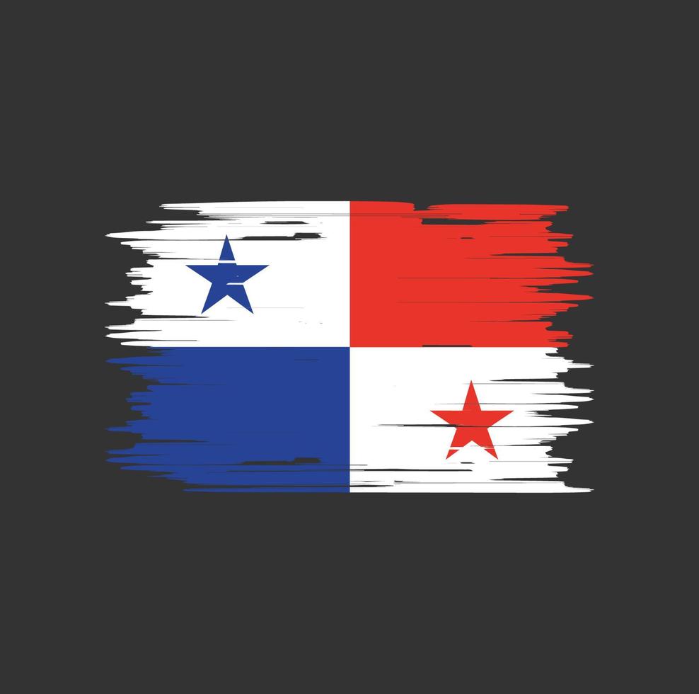 pincel de bandeira do Panamá. bandeira nacional vetor