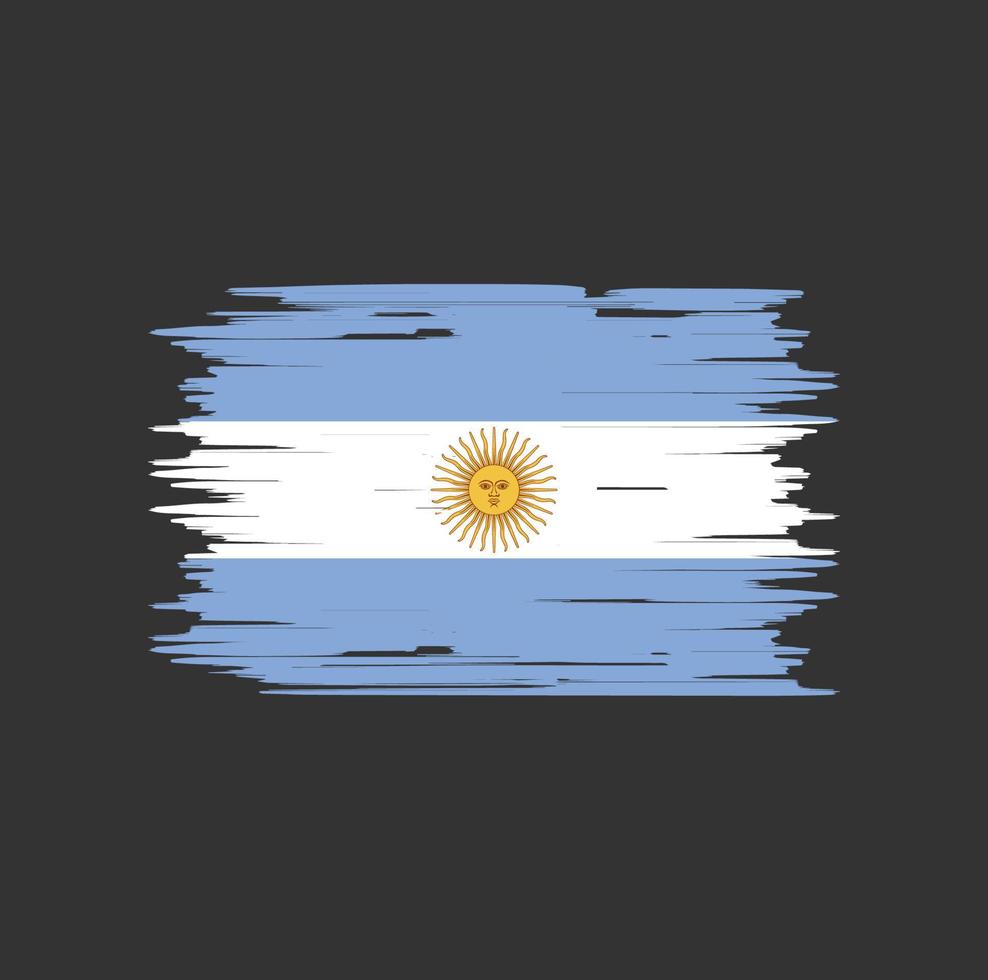 pincel de bandeira argentina. bandeira nacional vetor