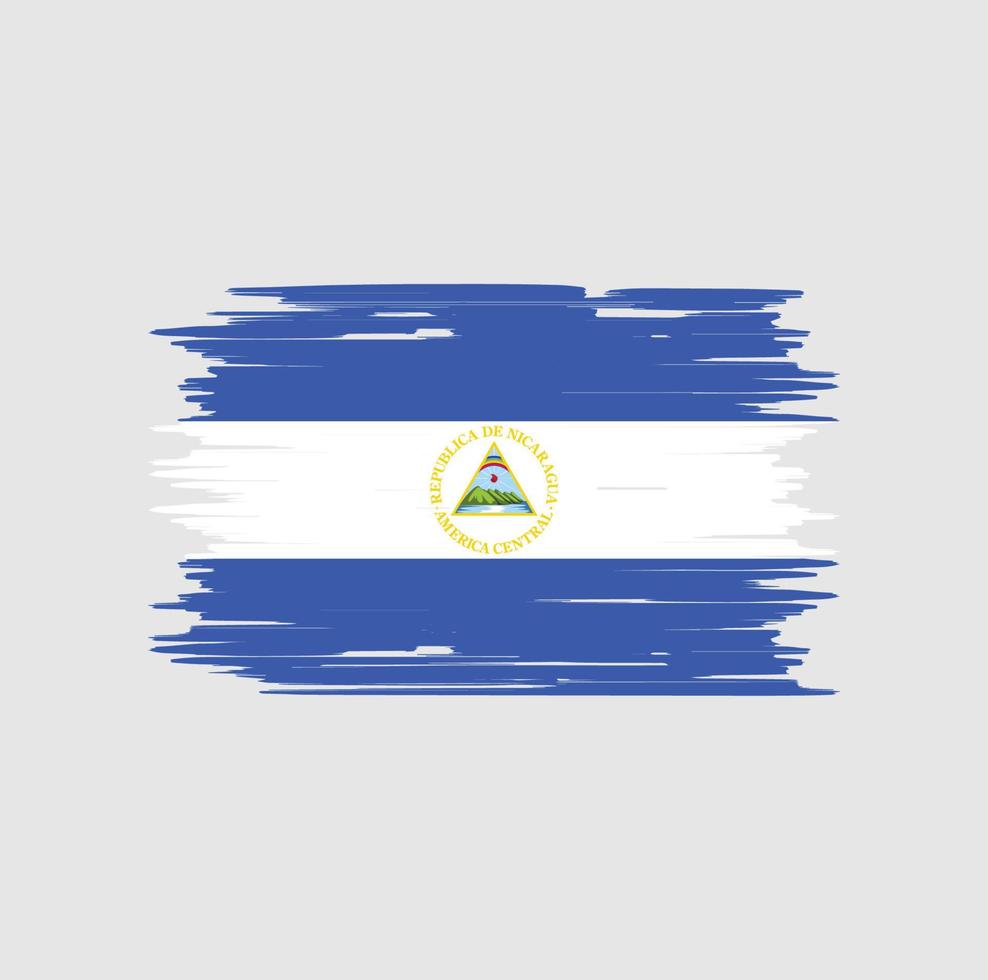 pincel de bandeira da nicarágua. bandeira nacional vetor