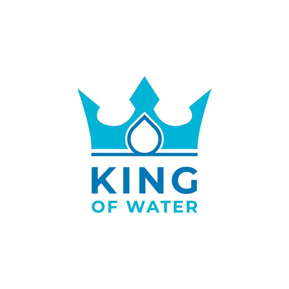 coroa do rei do oceano azul e ondas do mar de água para elemento de modelo de design de logotipo de navio de barco vetor