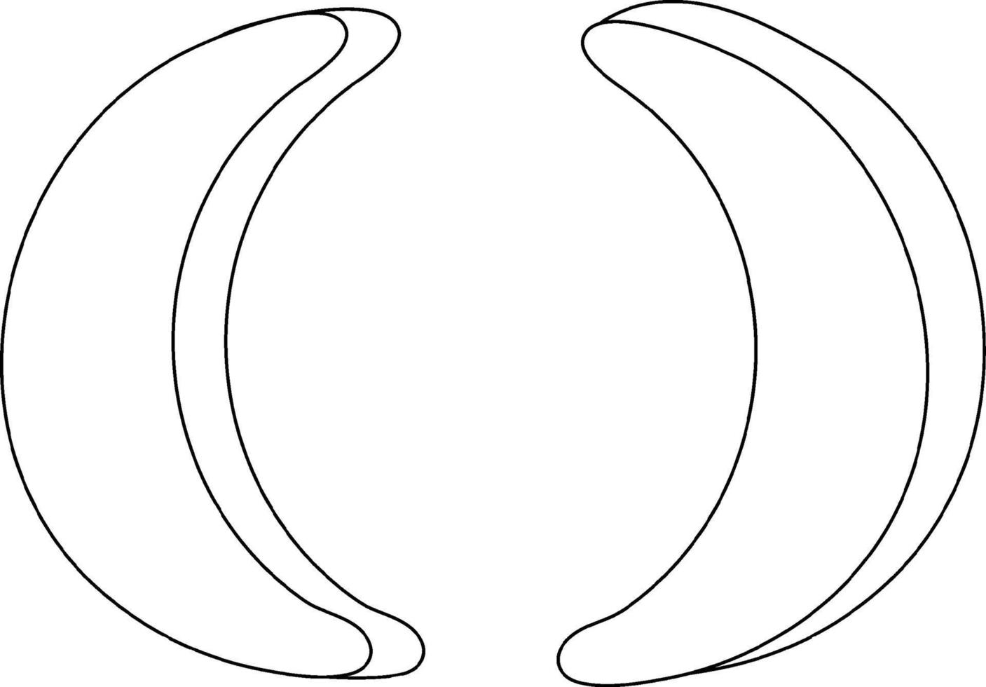 contorno de doodle de símbolo de parênteses para colorir vetor