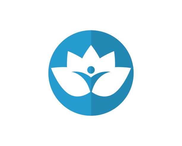 Logotipo de pessoas de lótus e símbolos vetor