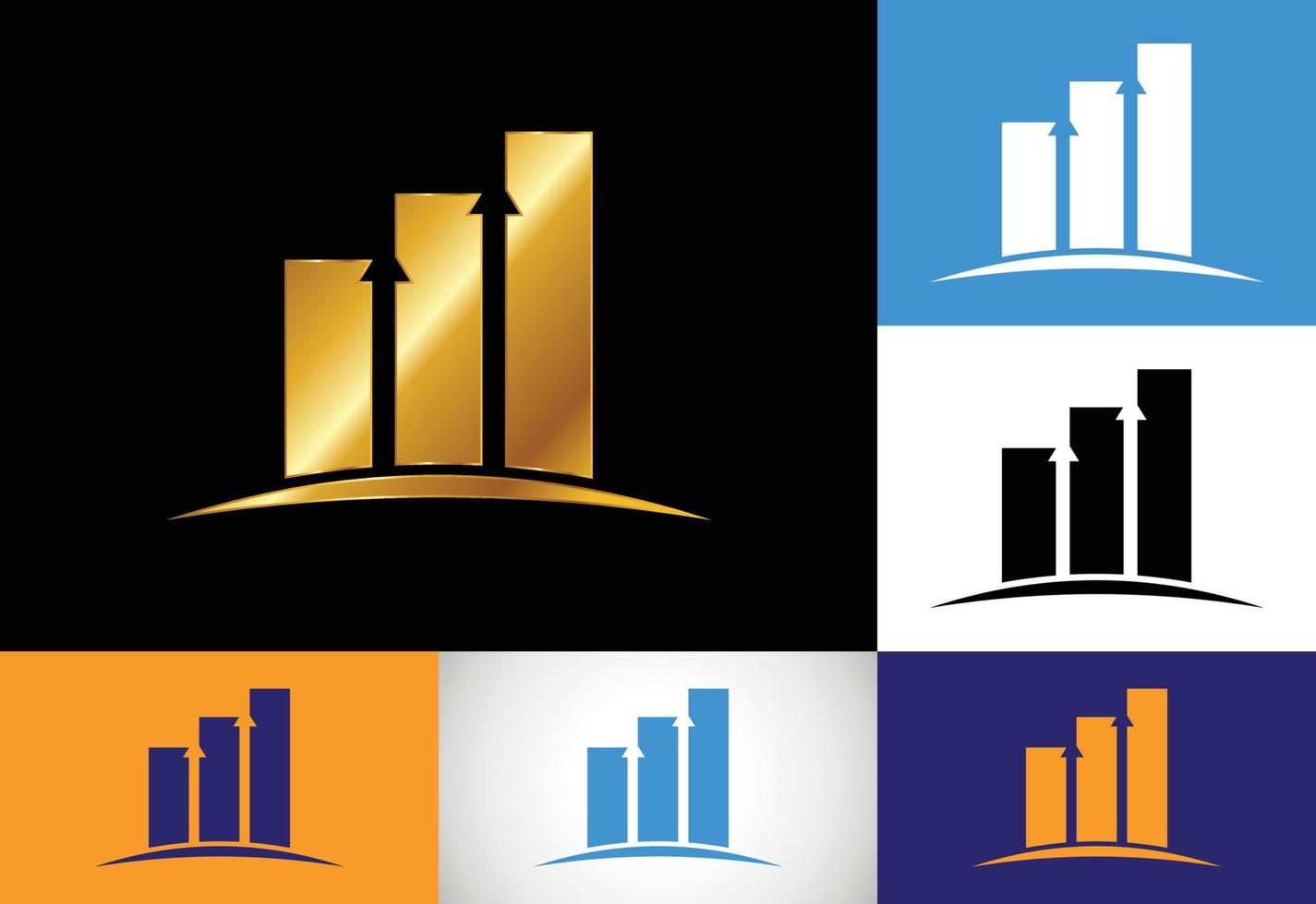 modelo de vetor de design de logotipo de finanças e contabilidade de variação de cores múltiplas