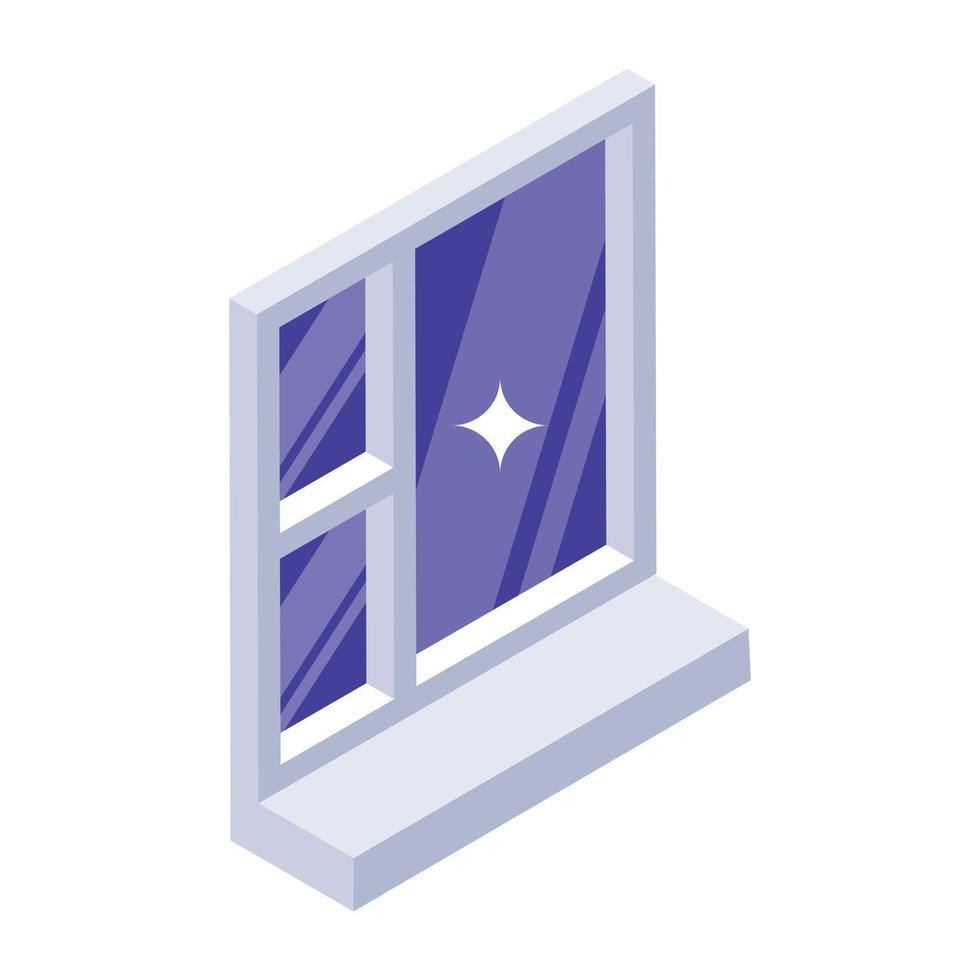janela no ícone isométrico editável na moda vetor