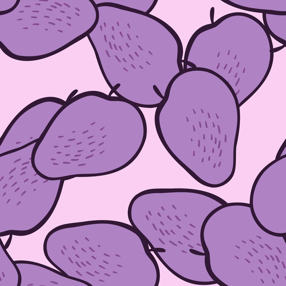 padrão sem emenda de maçã criativa no estilo doodle. papel de parede de frutas. vetor