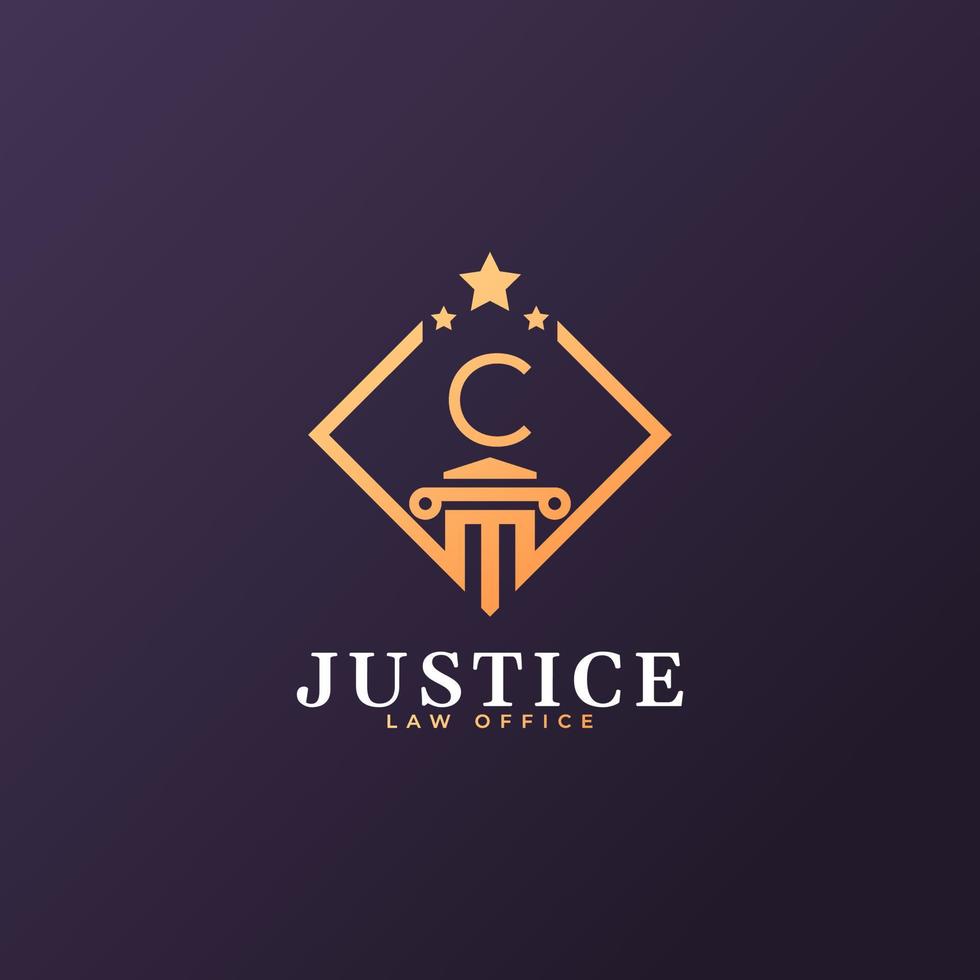 elemento de modelo de design de logotipo de letra c de escritório de advocacia vetor