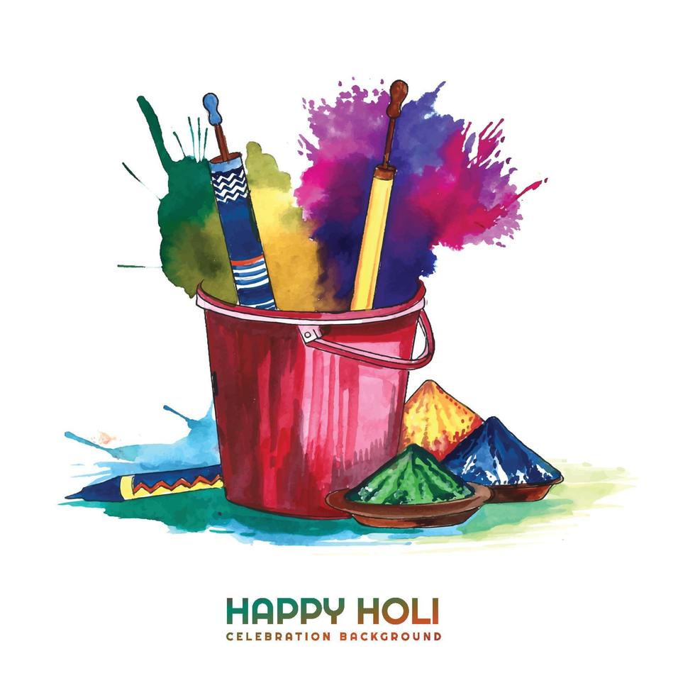 festival tradicional indiano de holi de fundo de cartão de cores vetor