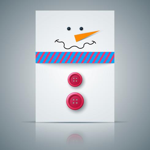 Cartão postal de inverno A4. Ilustração de boneco de neve. vetor