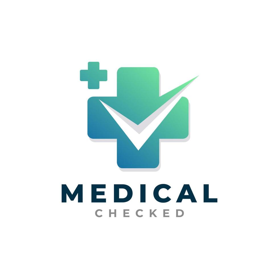elemento de modelo de design de logotipo de cheque médico vetor
