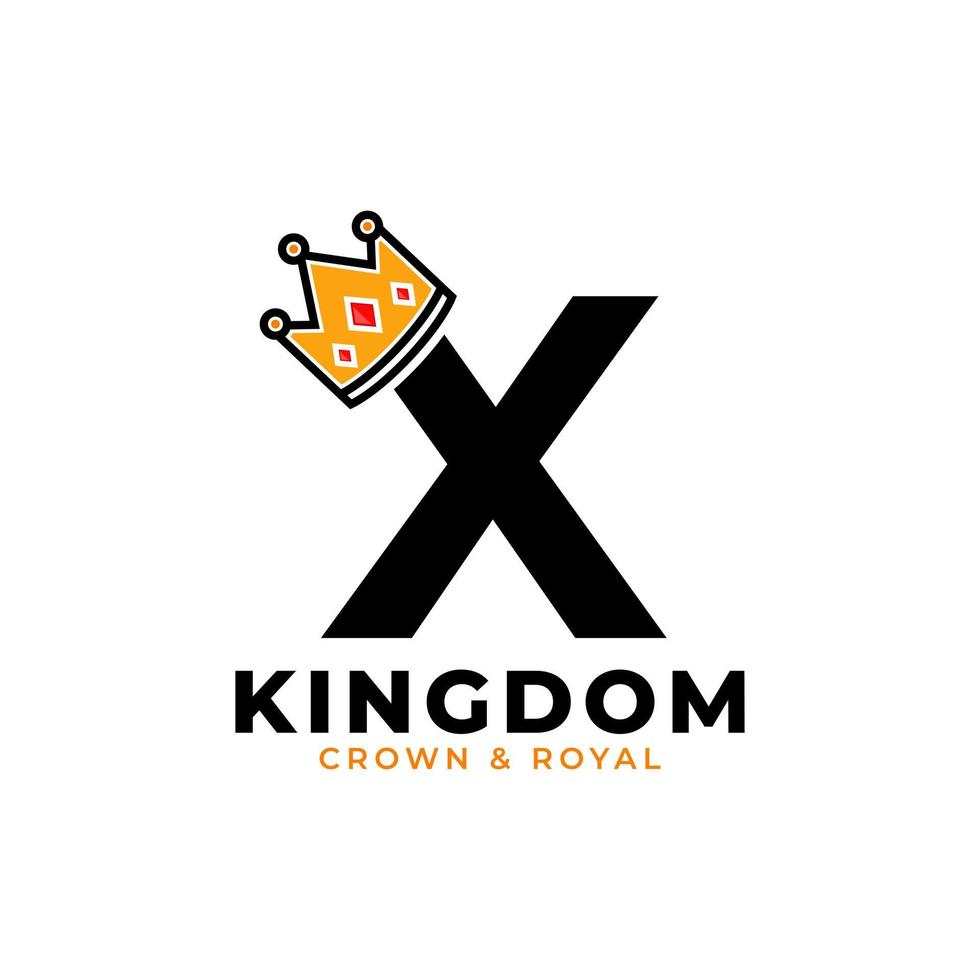 letra inicial x com modelo de design de logotipo de identidade de marca de logotipo de coroa vetor