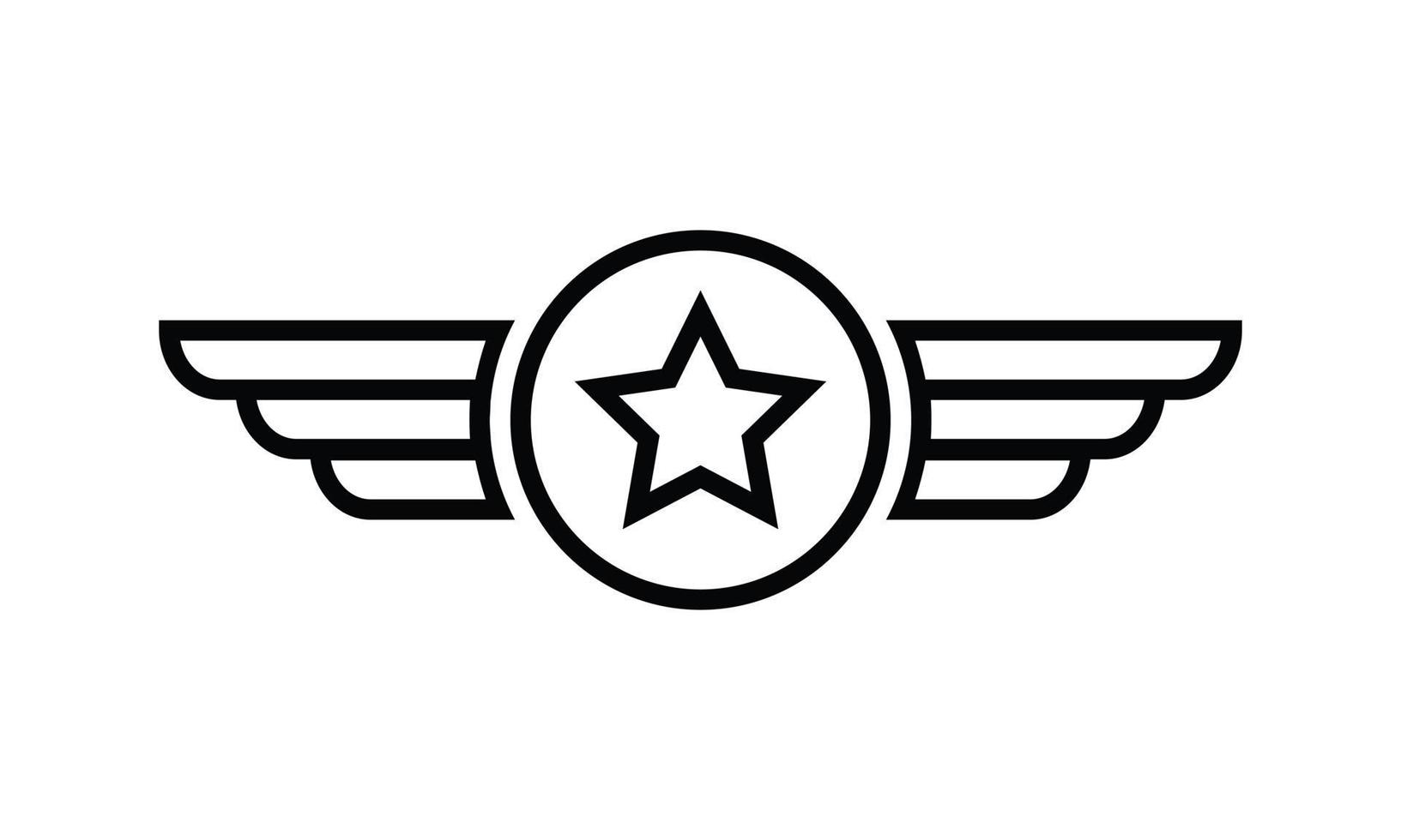 ilustração de design de vetor de logotipo de aviação militar emblema vintage emblema