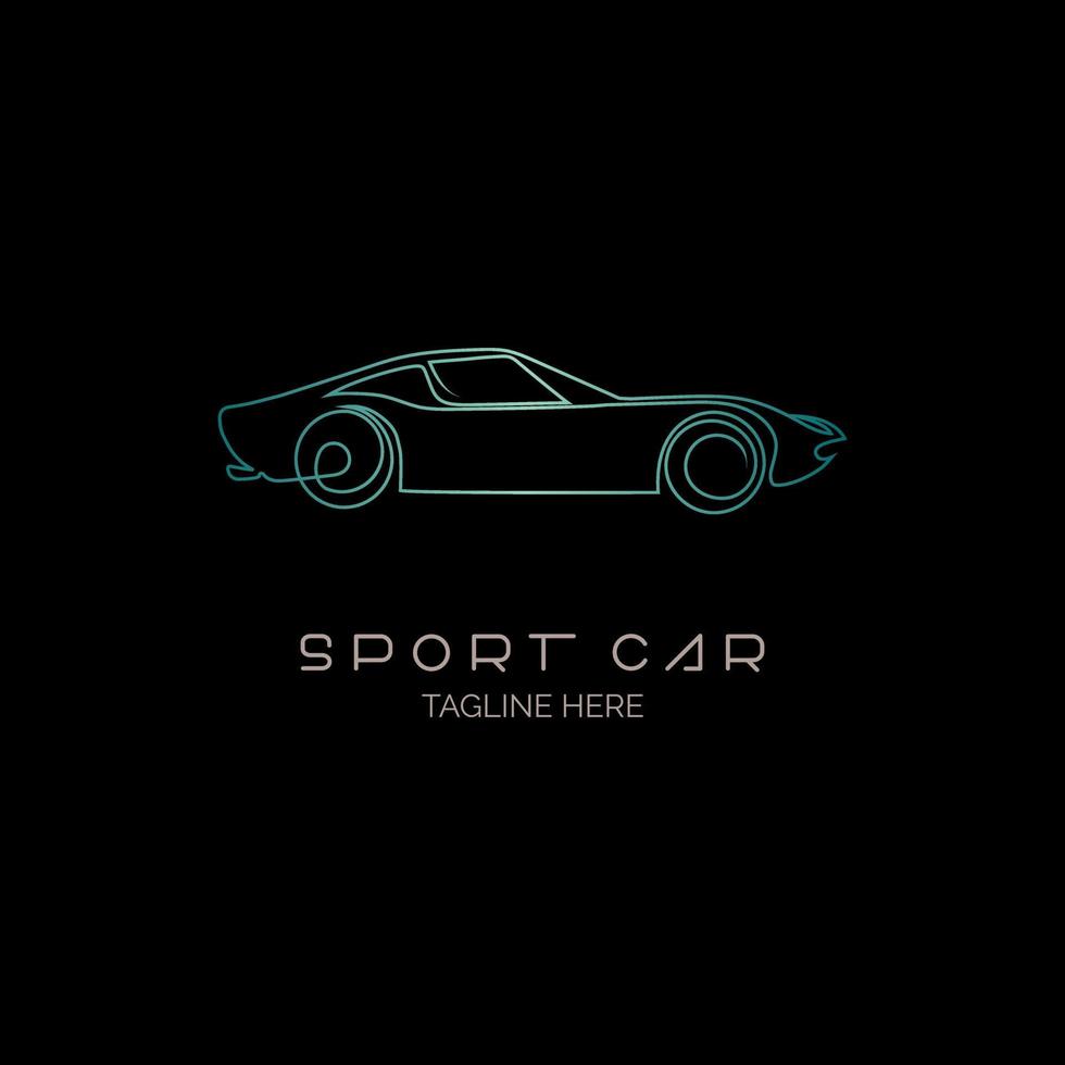 modelo de design de logotipo de monograma de estilo de linha de carro esporte para marca ou empresa e outros vetor