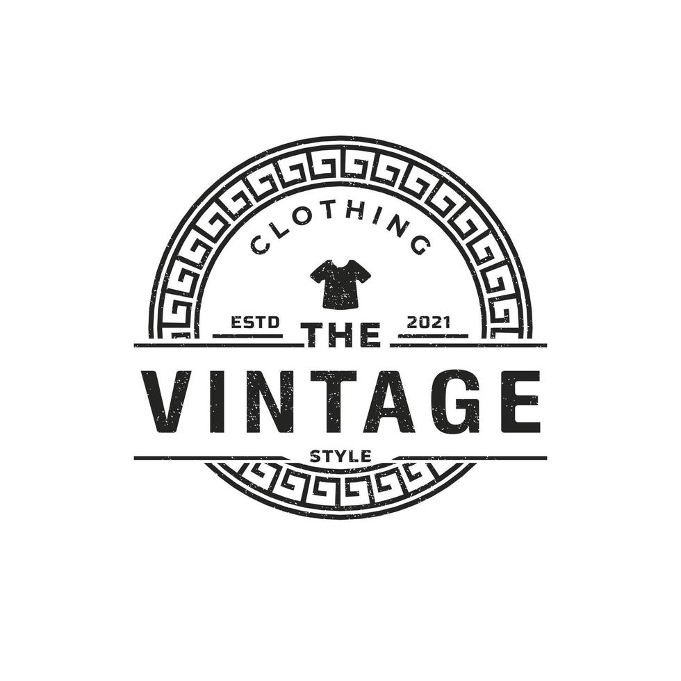 distintivo de etiqueta retrô vintage clássico para elemento de modelo de design de emblema de logotipo de círculo de vestuário de vestuário vetor