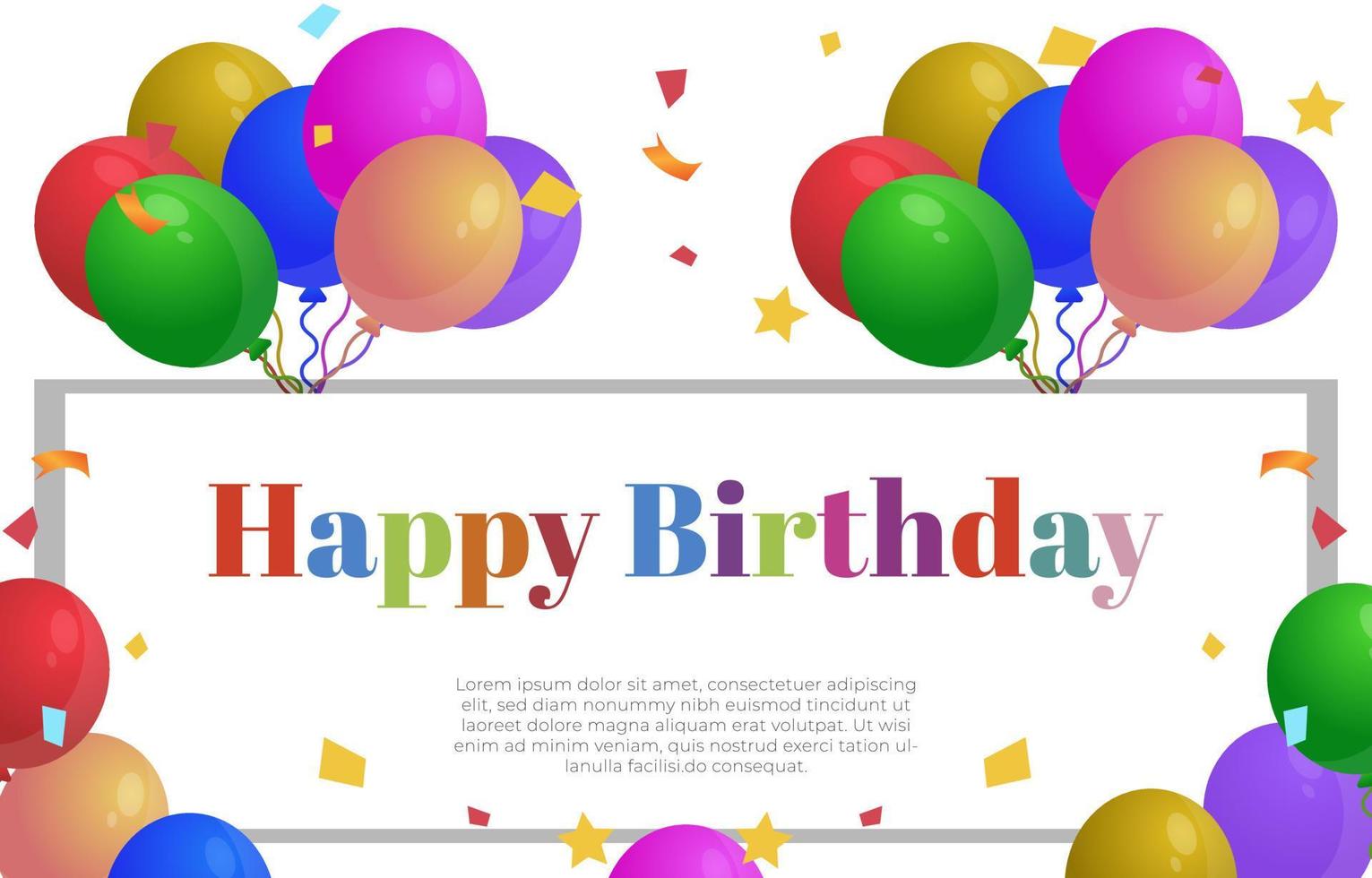 gráfico de ilustração vetorial de cartões de feliz aniversário, bom para fundos, cartazes, cartões de aniversário vetor
