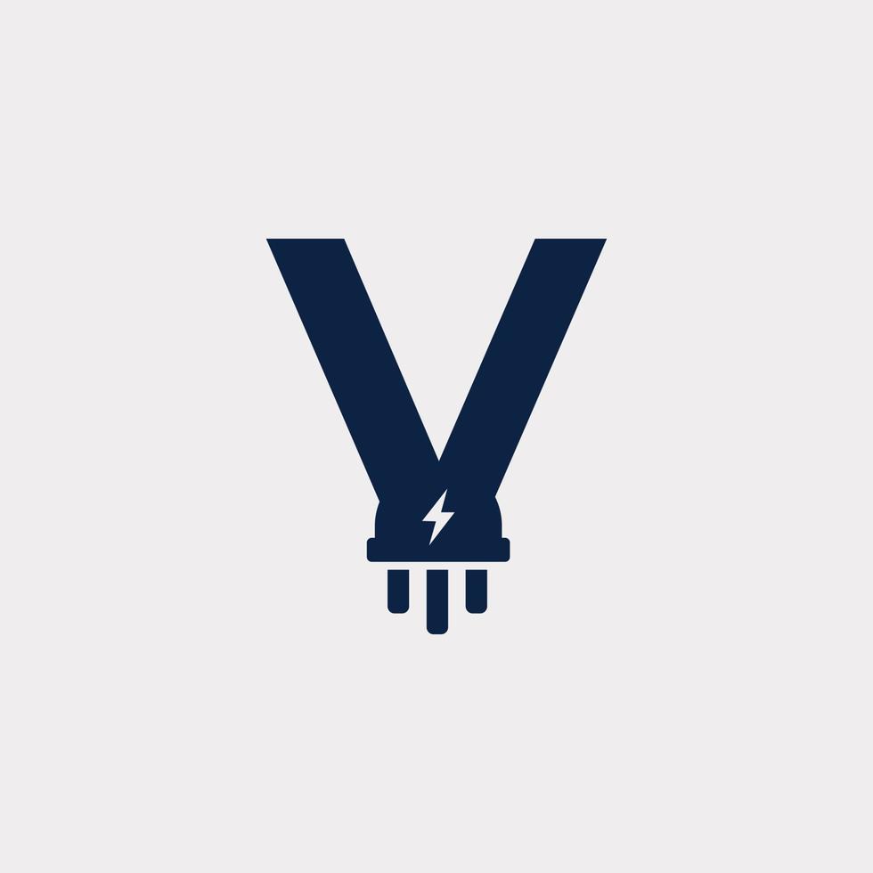 letra inicial v elemento de design de logotipo de ícone elétrico. vetor eps10