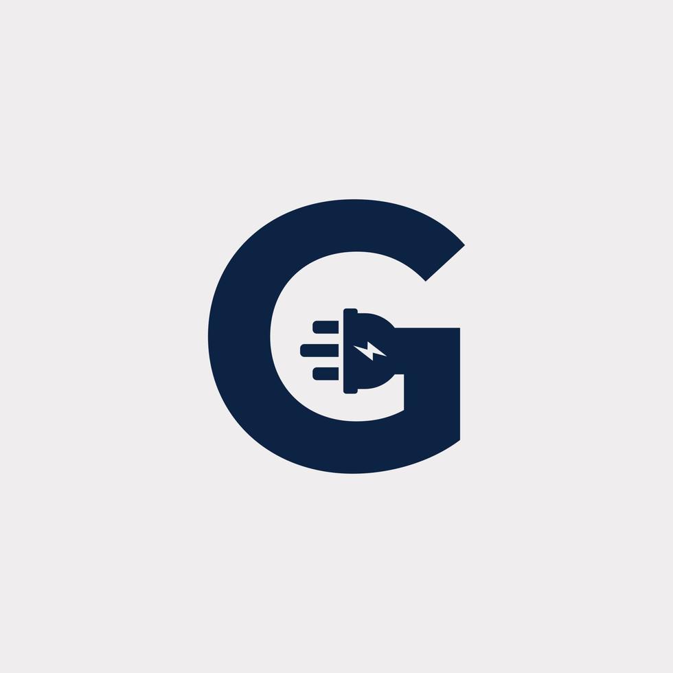 letra inicial g elemento de design de logotipo de ícone elétrico. vetor eps10