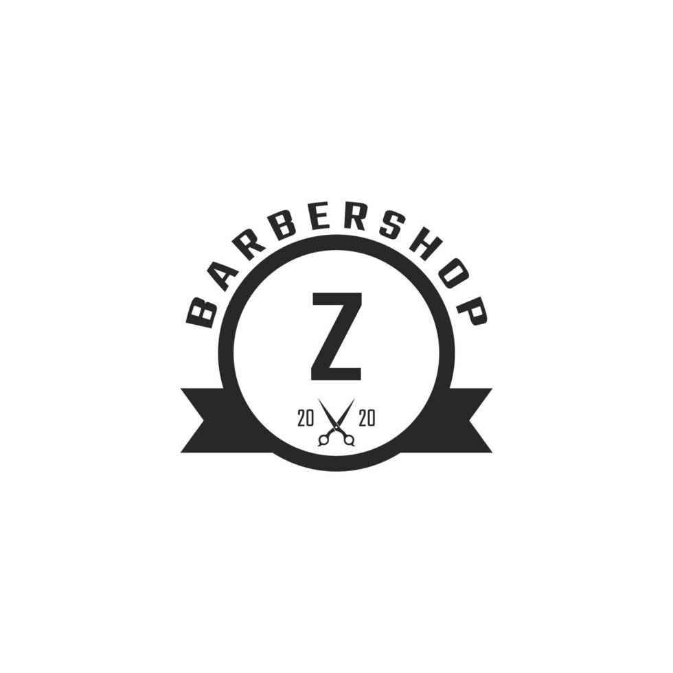 letra z emblema de barbearia vintage e inspiração de design de logotipo vetor